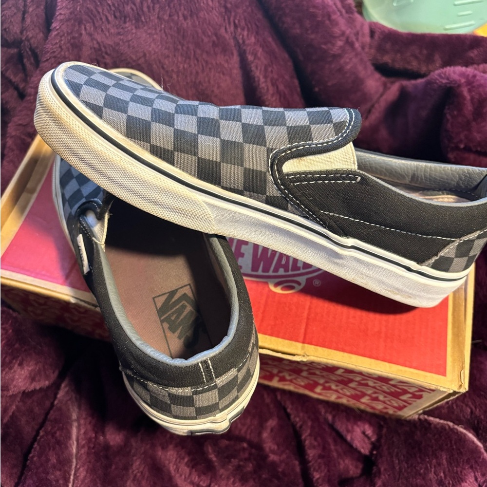 Vans Women/Men Black/Gray checkered